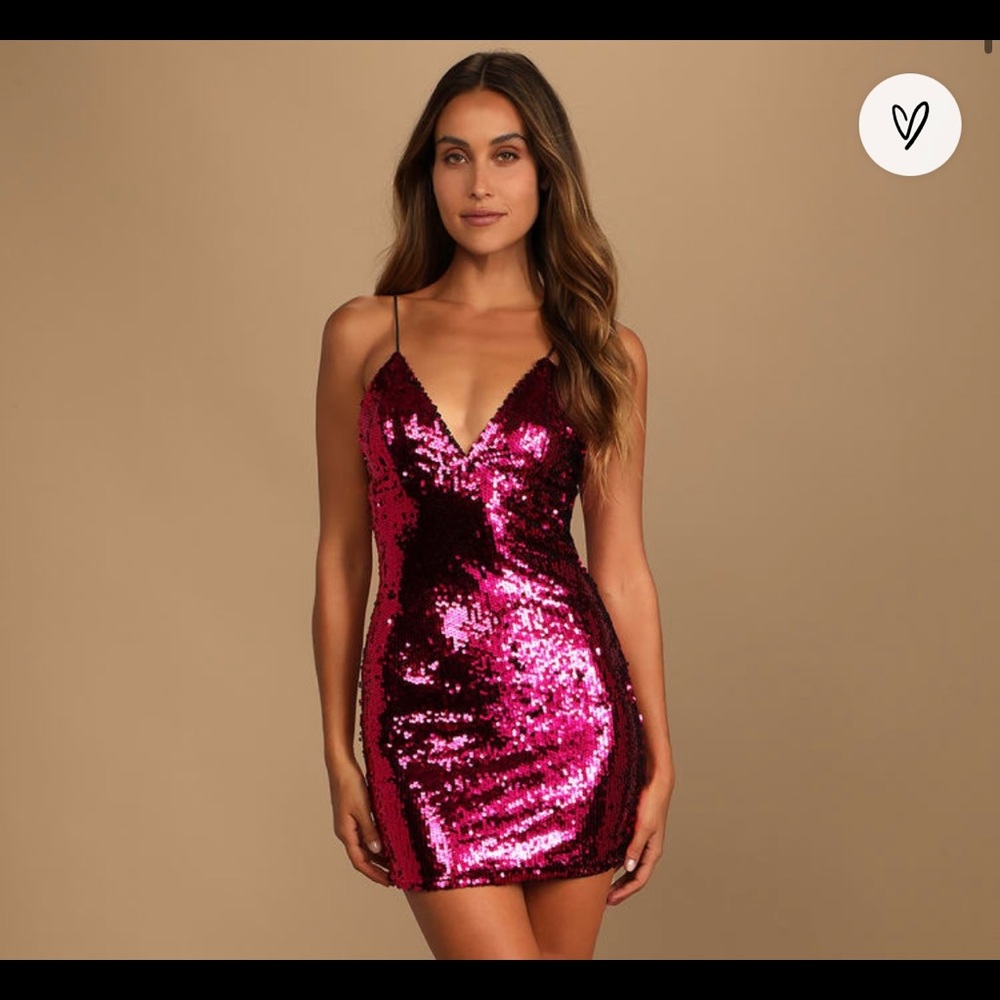 Light Me Up Magenta Sequin Bodycon Mini Dress
